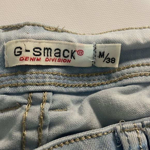 G-smack denim size medium 38 Light blue and white wash super distressed - Picture 6 of 8